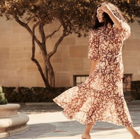 Doen Caramel dress in Red Ambridge Floral, sz s - Picture 3 of 15